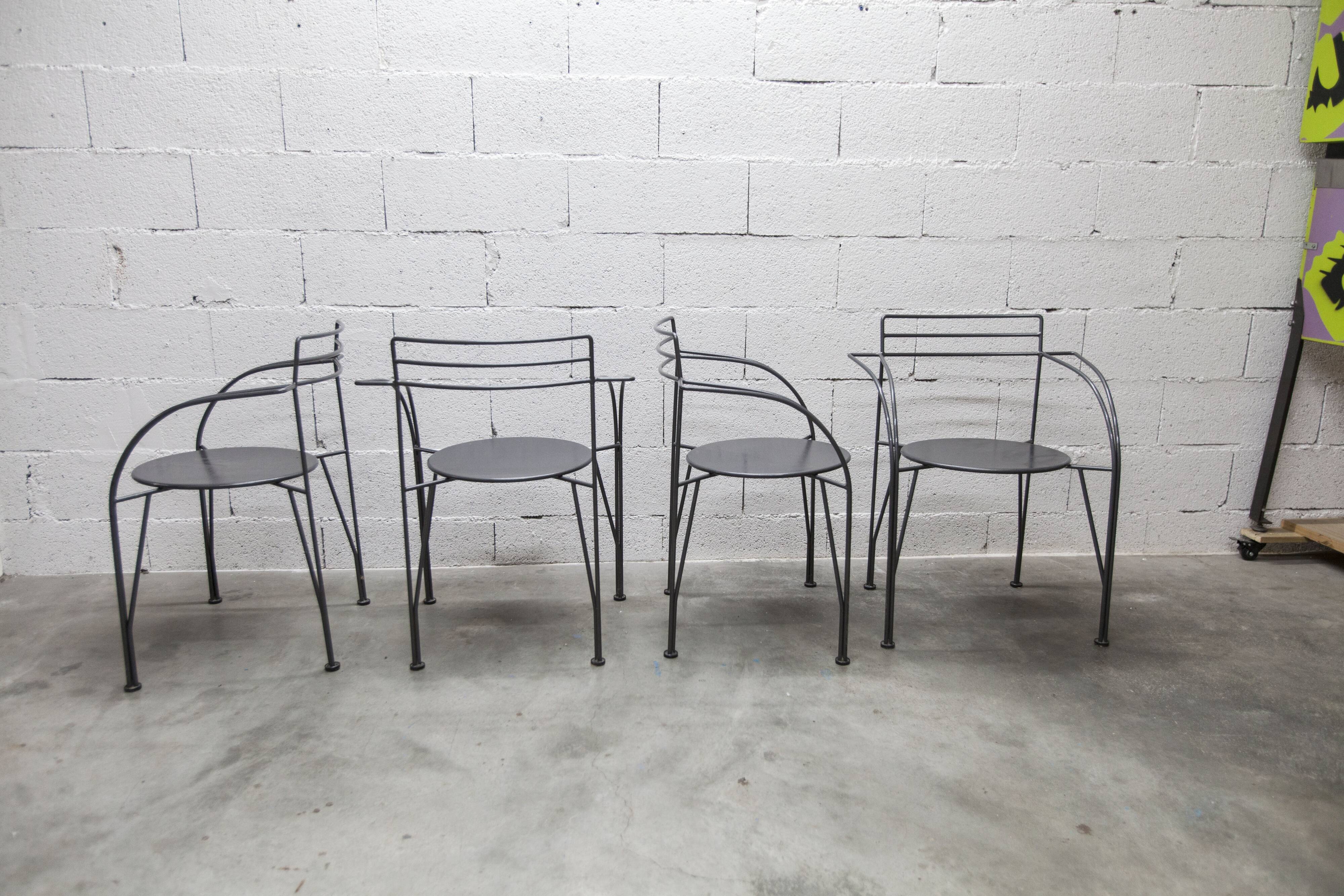 Set of 6 "Silver Moon" armchairs by Pascal Mourgue 1985
