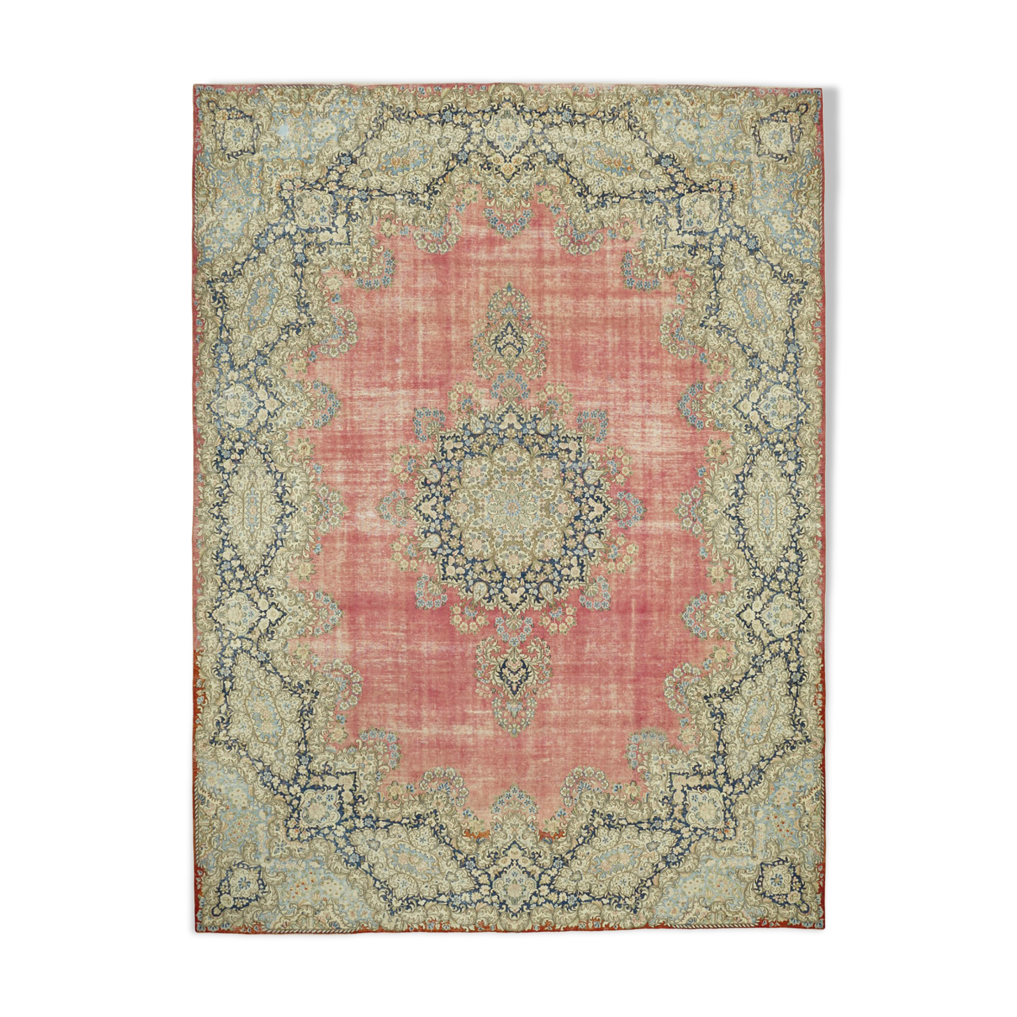 Hand-Knotted Persian Antique 1970s 336 cm x 454 cm Beige Wool Carpet