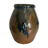 Flamed glazed jar