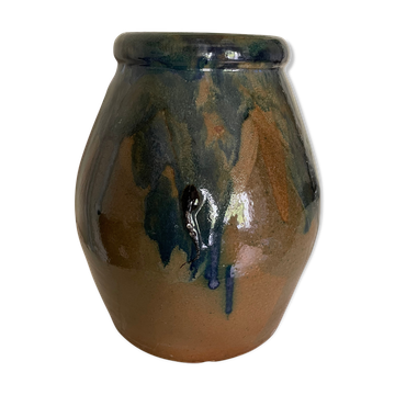 Flamed glazed jar