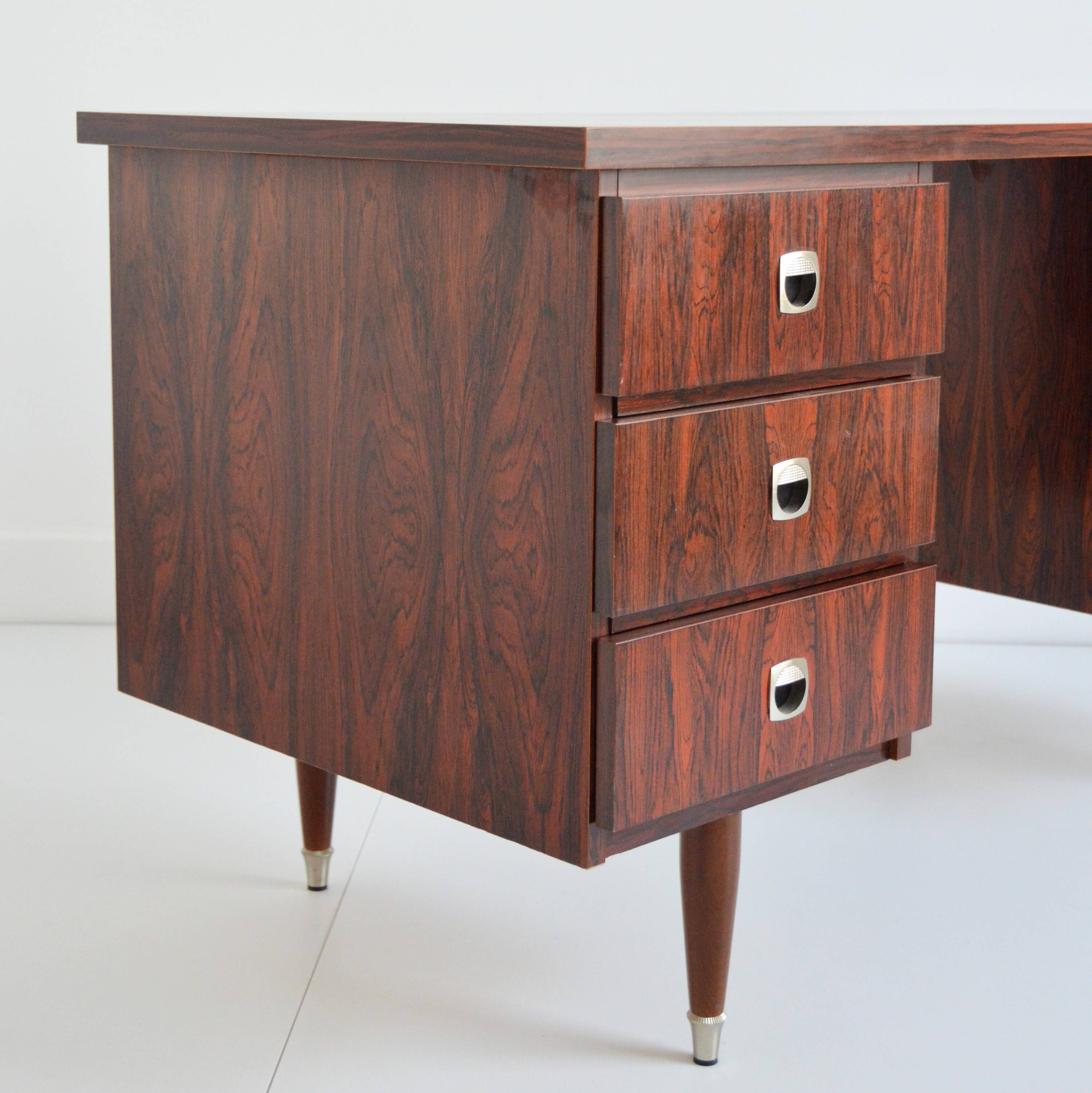 Scandinavian rosewood desk 1960 vintage