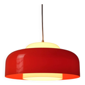 Fagerhults Belysning Pendant Lamp, Orange & White Acrylic, 1960s Space Age Design, Sweden