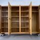 Oak and Brass Wardrobe by Guillerme Et Chambron, 1960s