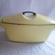 Dish casserole in yellow cast iron years 50/60 raymond loewy number 45