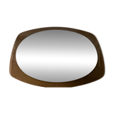 Vintage Luigi Fontana oval mirror smoked glass from the 70s