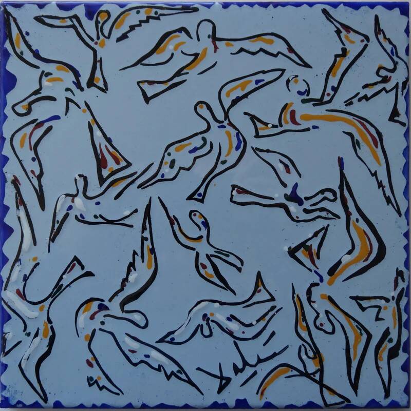 Salvador Dali: The Night of the Birds, original signed ceramic