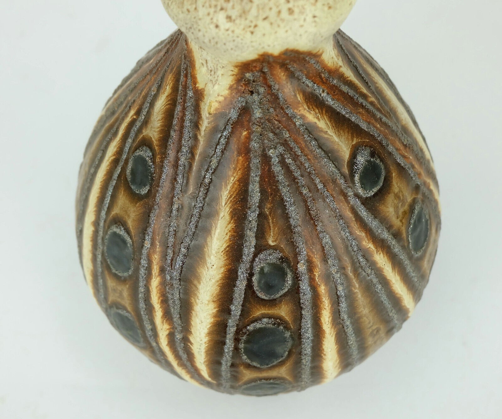 Vase mid century bay keramik model fat lava circle and wave pattern 1970s