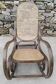 Rocking-Chair en bois et cannage Vintage