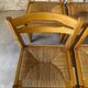 6 Regain House chairs - Elm and straw - 1980 - Vintage - Brutalist