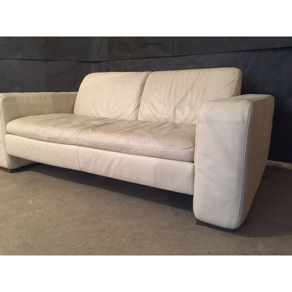 Natuzzi Design Sofa In Cream Leather, Natuzzi Leather Furniture