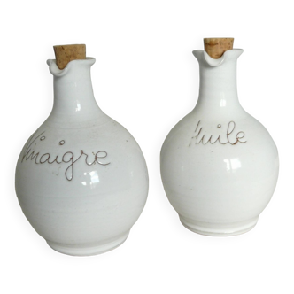Oil and vinegar bottles "Grès du Marais" vintage 1960-70