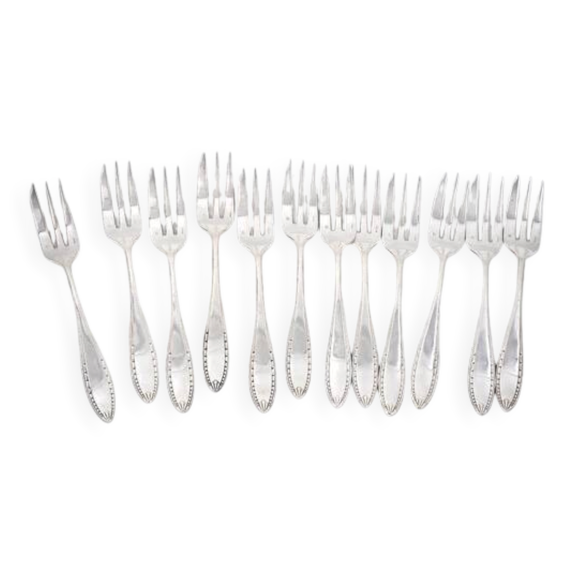 Christofle Albatros, Art Deco, 12 long cake forks, 16.5 cm.
