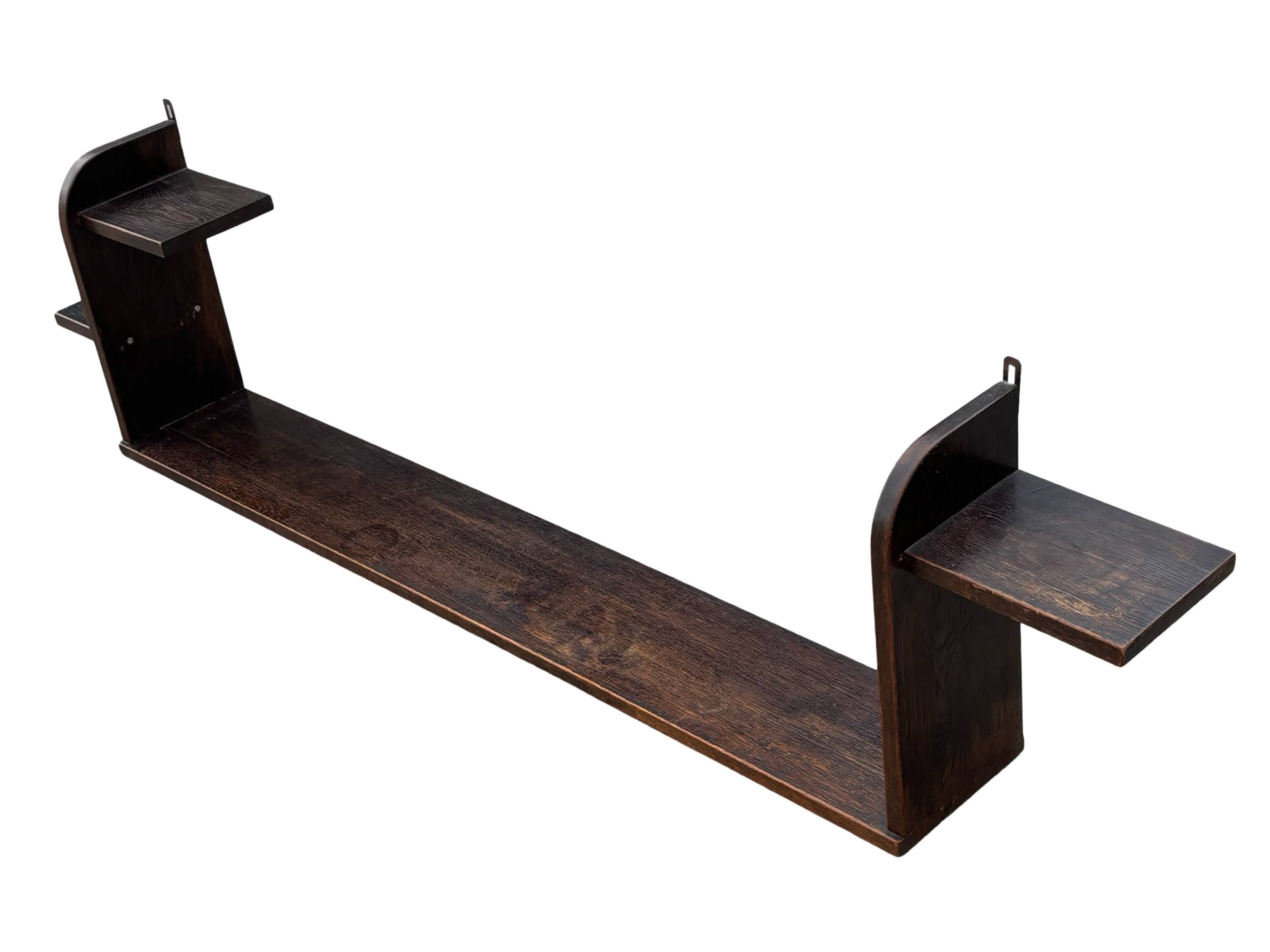 Art Deco Wall shelf Book shelf floating shelf oak 1920s design