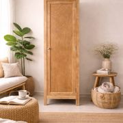 Armoire bonnetière parisienne bois brut 1950