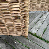 Vintage 1960s woven wicker screen