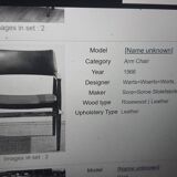 Danish Rosewood and Leather Office Chair by Erik Worts 1960.