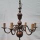 Old Dutch chandelier in gilded brass 6 burners - 1960s/70s