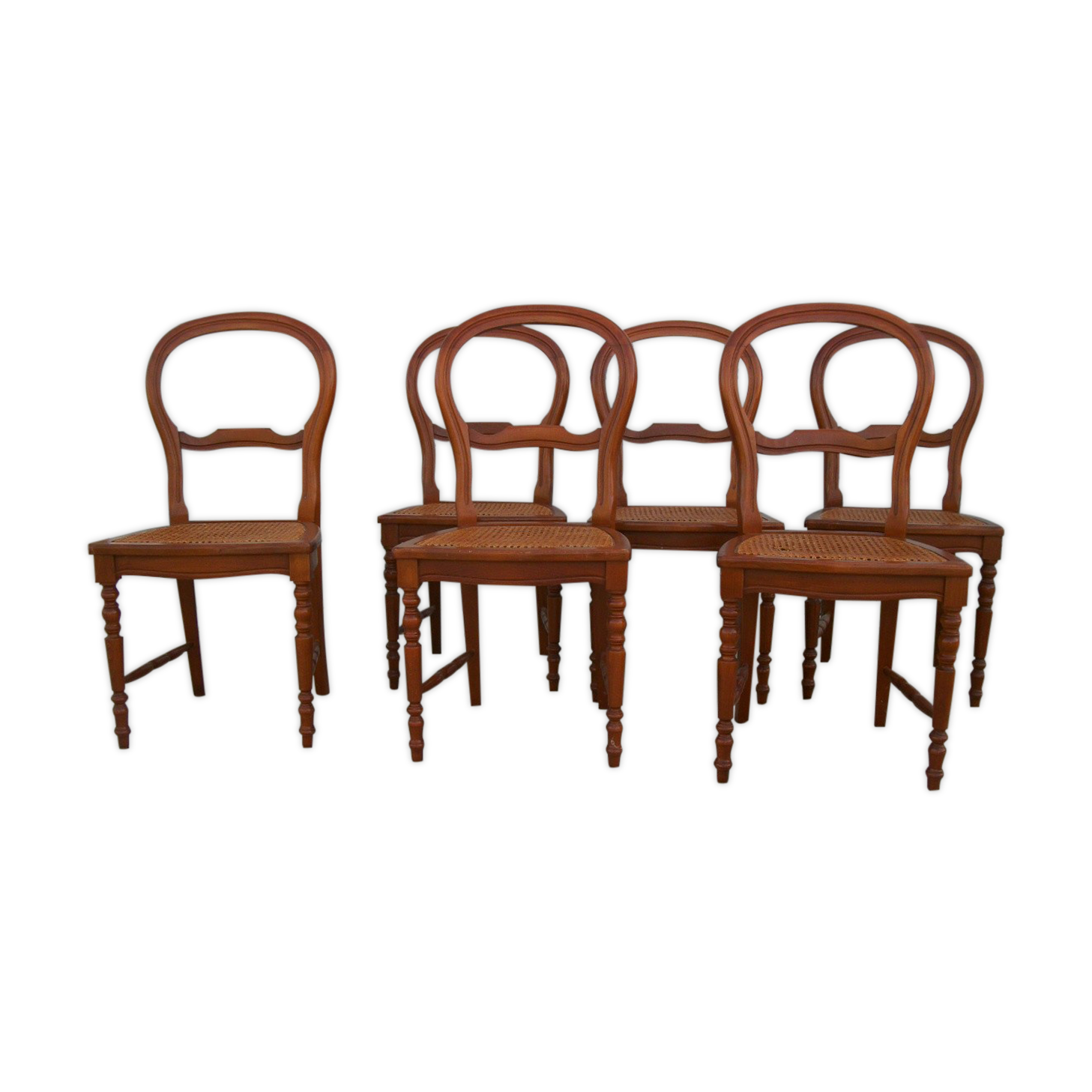 Série de 6 chaises cannées