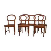 Série de 6 chaises cannées