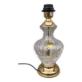 Lampe de table de style Hollywood Regency, cristal de laiton