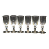 6 anciens verres a liqueur en verre taillé modèle mirabeau