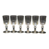 6 old cut glass liqueur glasses mirabeau model