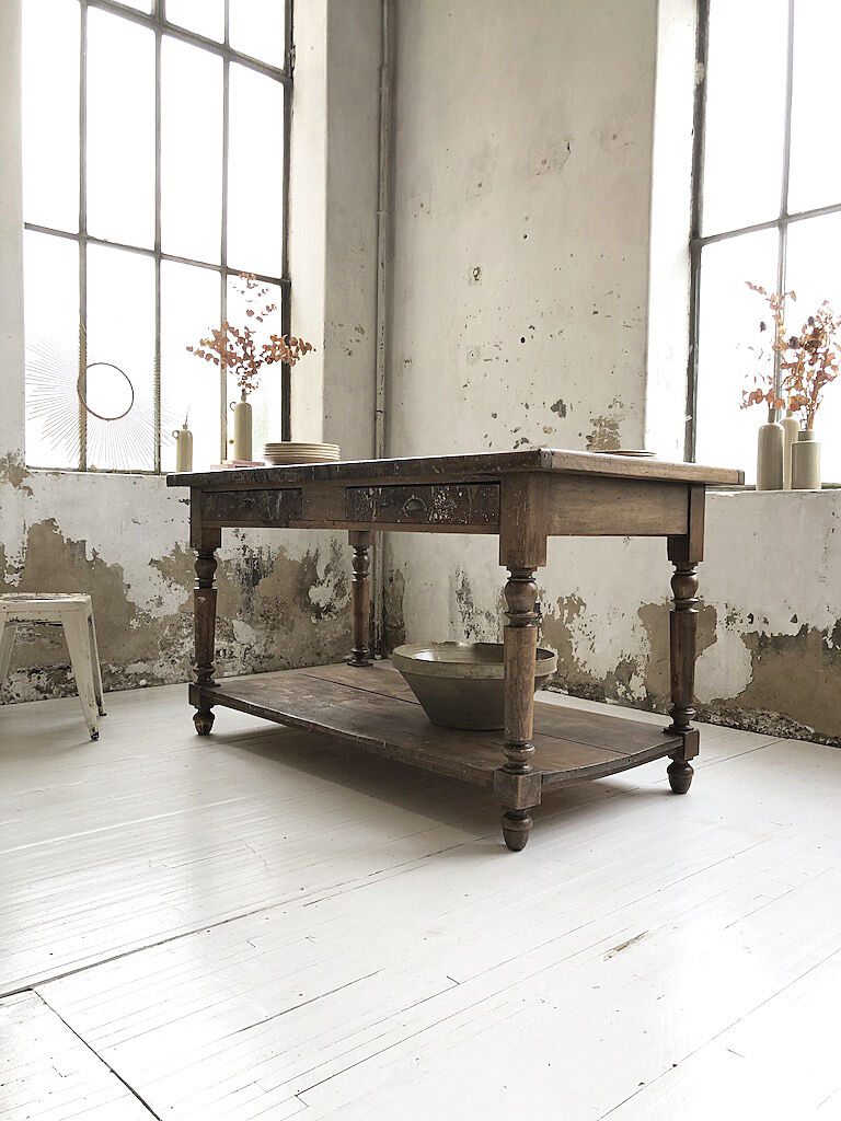 Artist studio oak draper table
