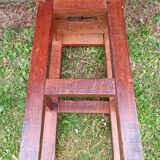 Brutalist style wooden stool