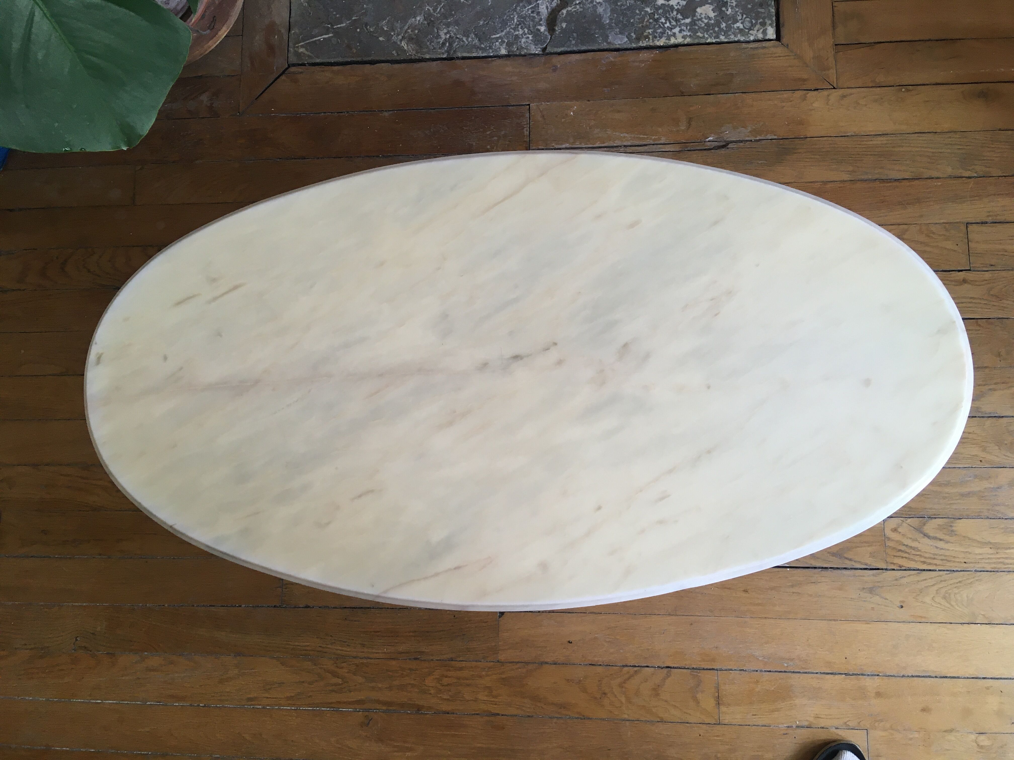 Marble and steel coffee table