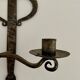 Brutalist wrought iron wall candle holder