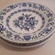 Set of two plates, flat and deep, with a country blue decoration.