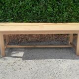 Large solid oak farmhouse table in raw wood