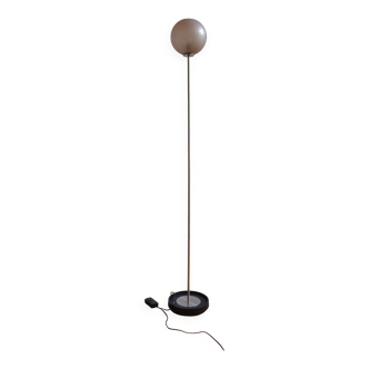 Lampadaire vintage globe en verre rose nacré