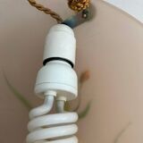 Opaline pendant light hand painted and signed