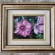 Tableau - Oil on canvas Flowers the Petunias Signed Didier Parcelier
