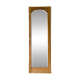 Grand miroir biseauté Art Déco en pied - chêne brut restauré