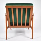 Fauteuil scandinave restauré d'origine, icône des années 60, velour