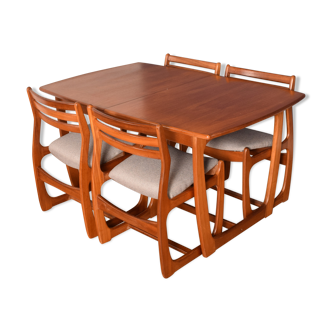 Table à manger extensible et 4 chaises 1960