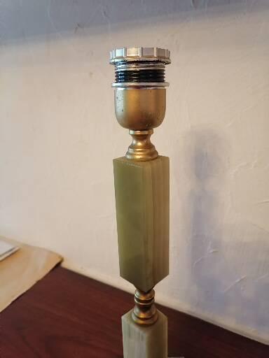 Foot lamp bedside desk onyx brass 1950 60