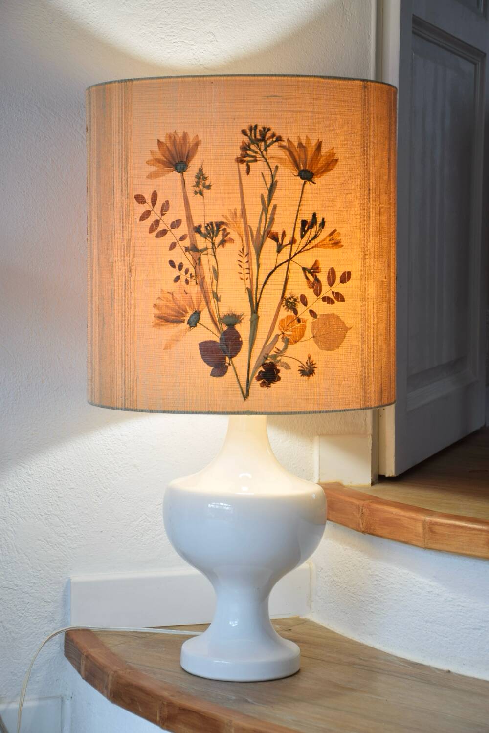 Lampe abat jour tissé main