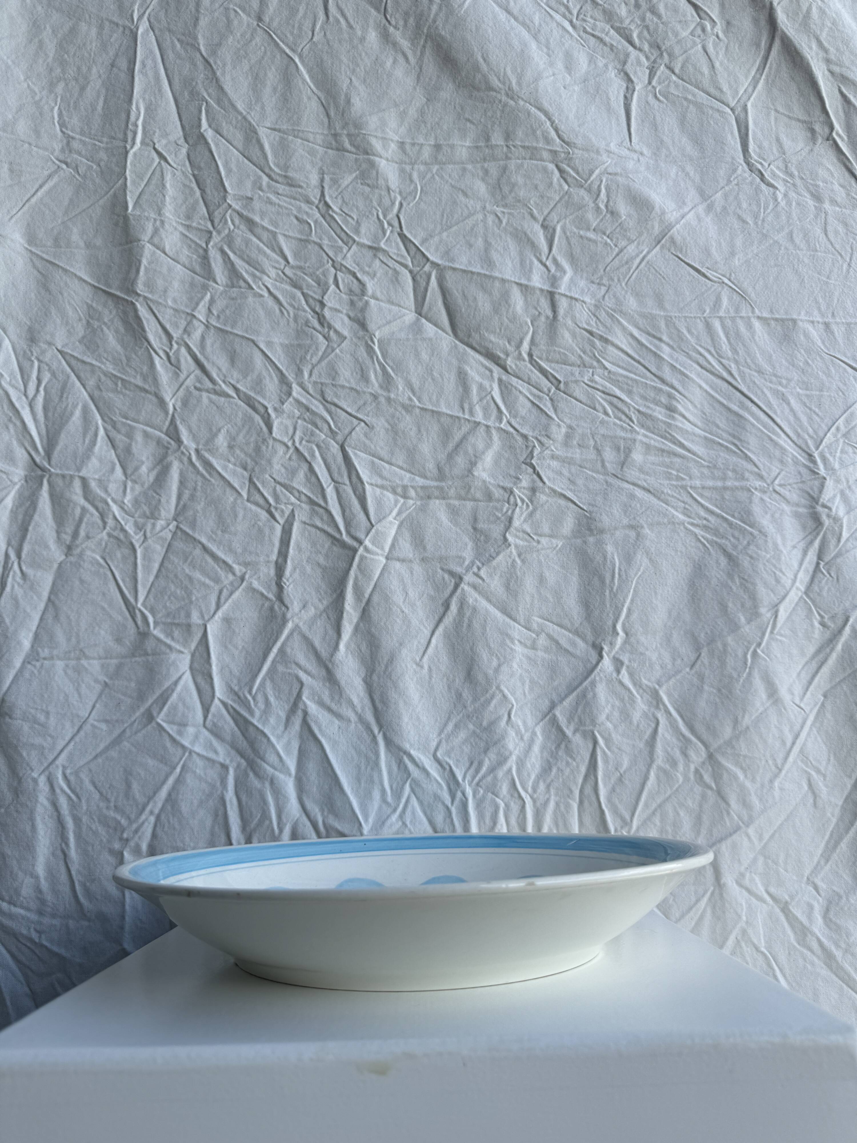 Large fruit bowl, classic French glass dish