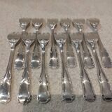 12 silver-plated metal cake forks by Ercuis Valencay silversmiths