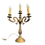 Vintage French Bronze and Brass Table Lamp: Louis XVI Style, 4-Branch C1950