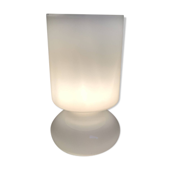 Lampe pâte de verre blanche