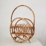 Vintage bamboo magazine rack Italy 1960s
