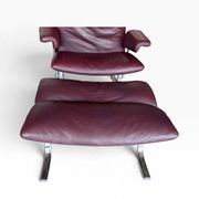 fauteuil en cuir de Sede DS-2030 avec repose-pieds