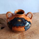 Emile SIMONOD (1893-1977) Glazed ceramic vase with handles Savoie France