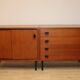 Vintage sideboard in wood and metal, 1960s
