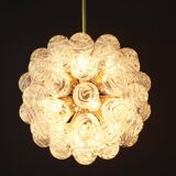 Spectacular Sputnik chandelier with snow glass balls, Doria, Germany, 1970s.