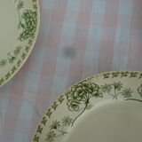 Set of 4 flat plates in earthenware of Sarreguemines palmyra pattern